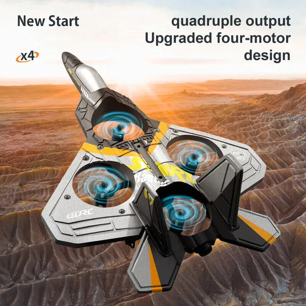 4DRC V17 Remote Control Plane RC Airplanes 2.4GHz 6CH EPP RC Plane 4 Motor RC Aircraft Toys For Adult Kids With Function Gravity Sensing Stunt Roll Cool Light RC Planes Airplanes